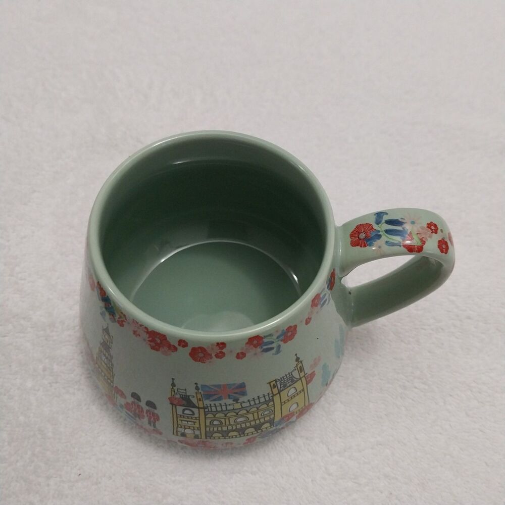 Covered TEA CUP With infuser London Green World Market Made In China #C029 - Picture 5 of 10